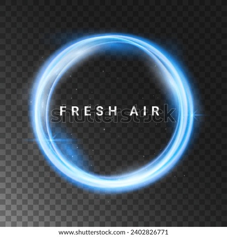 Fresh air round circle wind movement vector wave isolated. Spa fresh air round twirl effect clean air flow transparent
