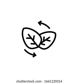 Fresh air supply icon in linear, outline icon isolated on white background