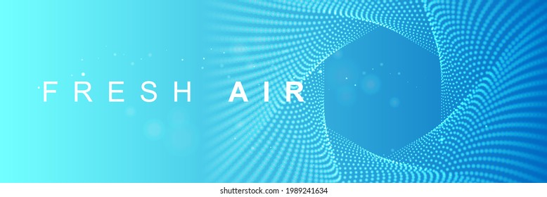 Fresh air swirling background from small glowing particles. Shining points swirl. Elegant modern geometric wallpaper.