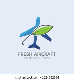 fresh aircraft vector logo design template