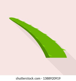 Fresh aloe leaf icon. Flat illustration of fresh aloe leaf vector icon for web design