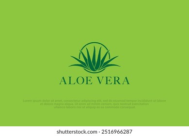 Fresh Aloe Vera Logo vector illustration. Natural Aloe Vera icon.