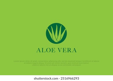 Fresh Aloe Vera Logo vector illustration. Natural Aloe Vera icon.
