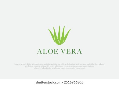 Fresh Aloe Vera Logo vector illustration. Natural Aloe Vera icon.