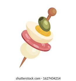 Fresh Appetizer for Banquets Isolated on White Background Vector Illustration