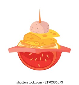 fresh appetizer food icon isolated