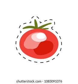 Fresh appetizing vegetable for cafe, restaurant or shop element. Vector illustration of vegetable sticker