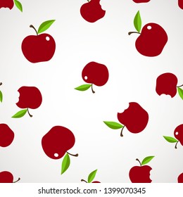 Fresh apple background. Seamless vector pattern with apple. Vector seamless pattern - Vector illustration