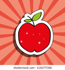 fresh apple delicious fruit drawing sticker image