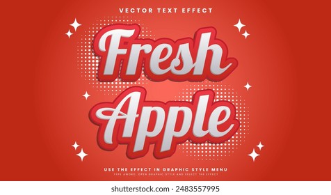 Fresh Apple editable Text Effect Template suitable for fresh fruit theme
