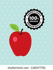 fresh apple farmer's choice label. organic apple packaging vector. premium quality apple.