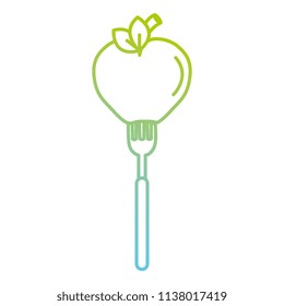 fresh apple in fork