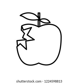 fresh apple fruit with bite