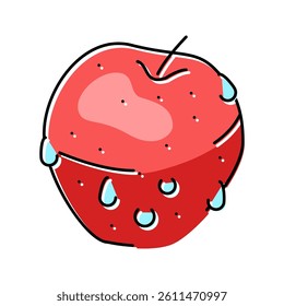fresh apple fruit color icon vector. fresh apple fruit sign. isolated symbol illustration