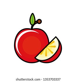 fresh apple fruit icon