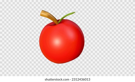 Frutos de manzana frescos, aislados en fondo transparente , ilustración Vector EPS 10