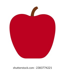 Fresh apple fruit isolated on white background, flat design vector illustration