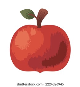 icono rojo de fruta fresca de manzana