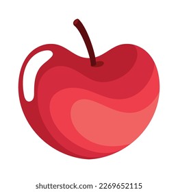 icono rojo de fruta fresca de manzana