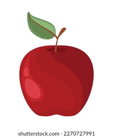 icono rojo de fruta fresca de manzana