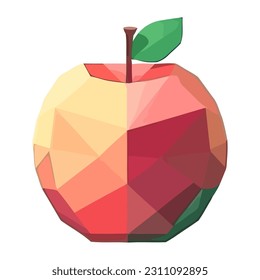 Icono de forma geométrica de manzana fresca aislado