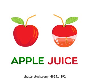 Fresh apple health vector illustration isolated on white background