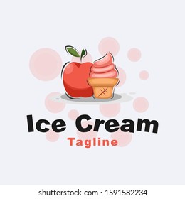 Fresh Apple ice cream logo design