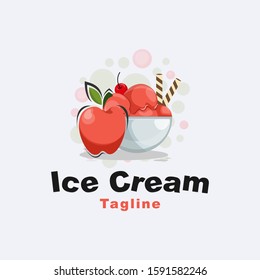 Fresh Apple ice cream logo design