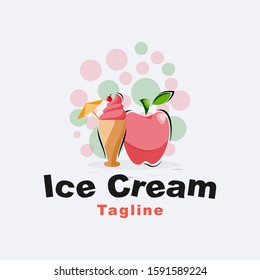 Fresh apple ice cream logo design