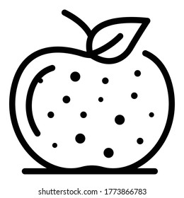 Icono de manzana fresca. Icono de vector de manzana fresca de contorno para diseño web aislado en fondo blanco