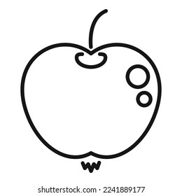 Vector de contorno de icono de manzana fresca. Comida dietética. Vida de la salud