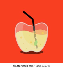 vector premium de jugo de manzana fresca.