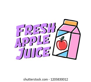 Fresh Apple Juice ,slogan graphic for t-shirt,vector