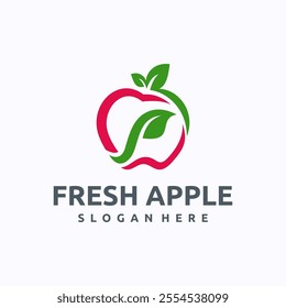 Fresh Apple logo design template. Apple leaf concept. Creative vector symbol.