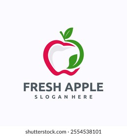 Fresh Apple logo design template. Apple leaf concept. Creative vector symbol.