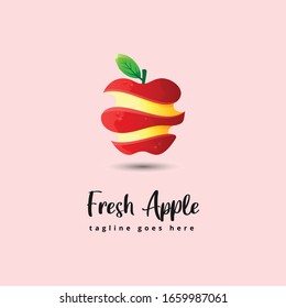 Fresh Apple logo illustration creative fun cartoon