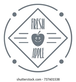 Fresh apple logo. Vintage illustration of fresh apple vector logo for web