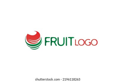 Fresh Apple Orange Pomegranate Cherry Fruit Drink Logo Concept. Fruit Agriculture Company Emblem Design