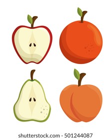 fresh apple and orange sliced
