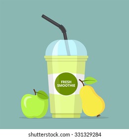 Fresh Apple and Pear Smoothie Cup