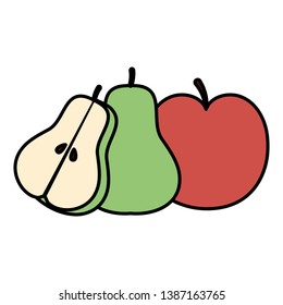 fresh apple and pears fruits