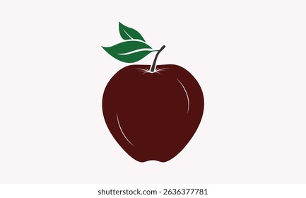 "Fresh Apple Vector Illustration Isolated on White Background"