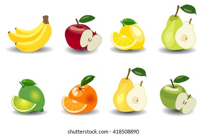 Fresh Apples, bananas, pears, oranges, lemons and limes