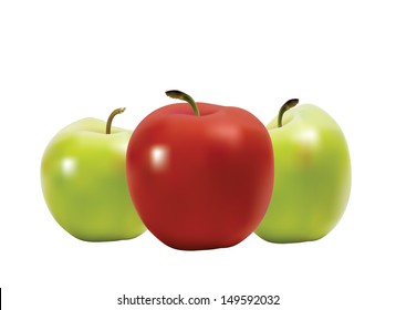 Fresh apples in editable eps10 format. The objects contains mesh.