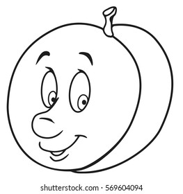 Fresh apricot cartoon