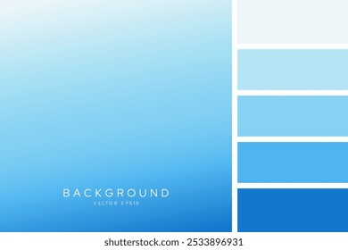 Design de vetor de fundo de gradiente de cor azul-água fresco com paletas