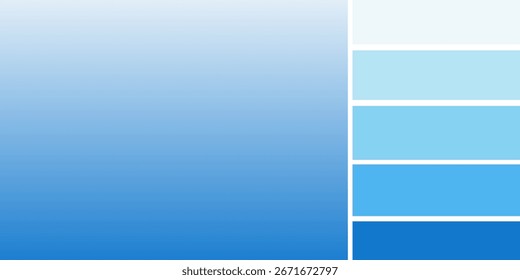 Frische Aqua blaue Farbe Farbverlauf Hintergrund Vektordesign mit Paletten