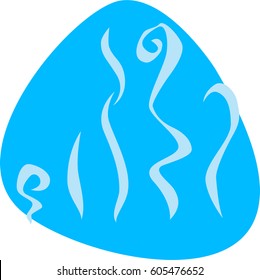 Fresh aroma flow streams. Isolated. On blue background.