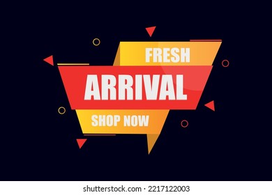 Fresh arrival shop now modern vector for banner design