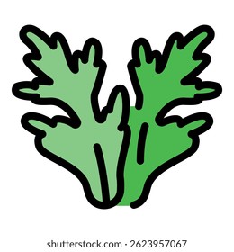Fresh arugula icon. Outline fresh arugula vector icon color flat isolated